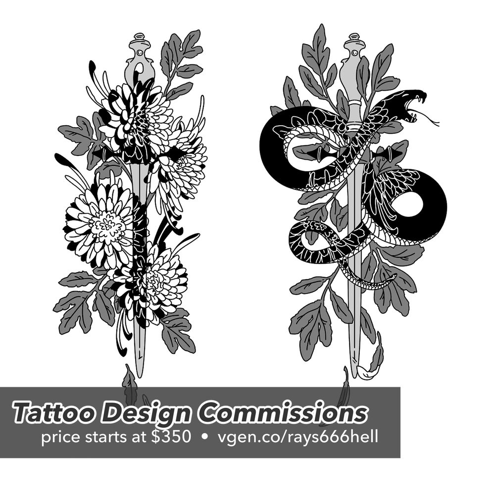 Tattoo design commission examples
