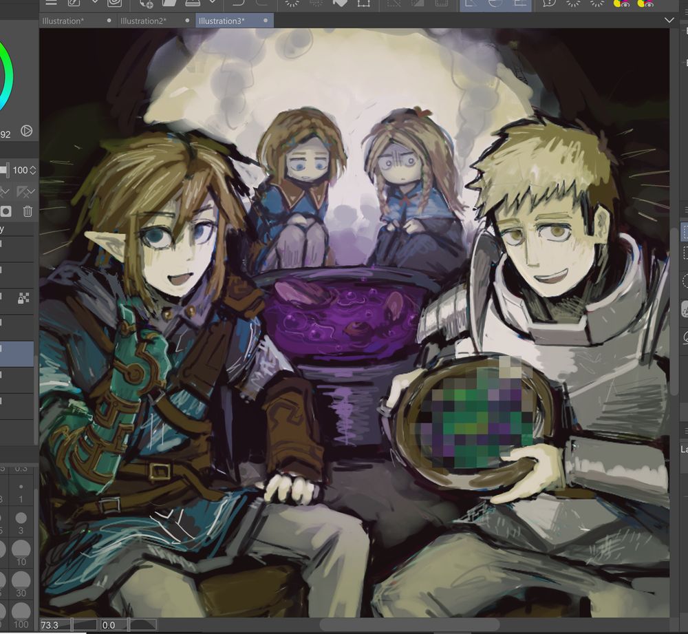 link and laios hanging out