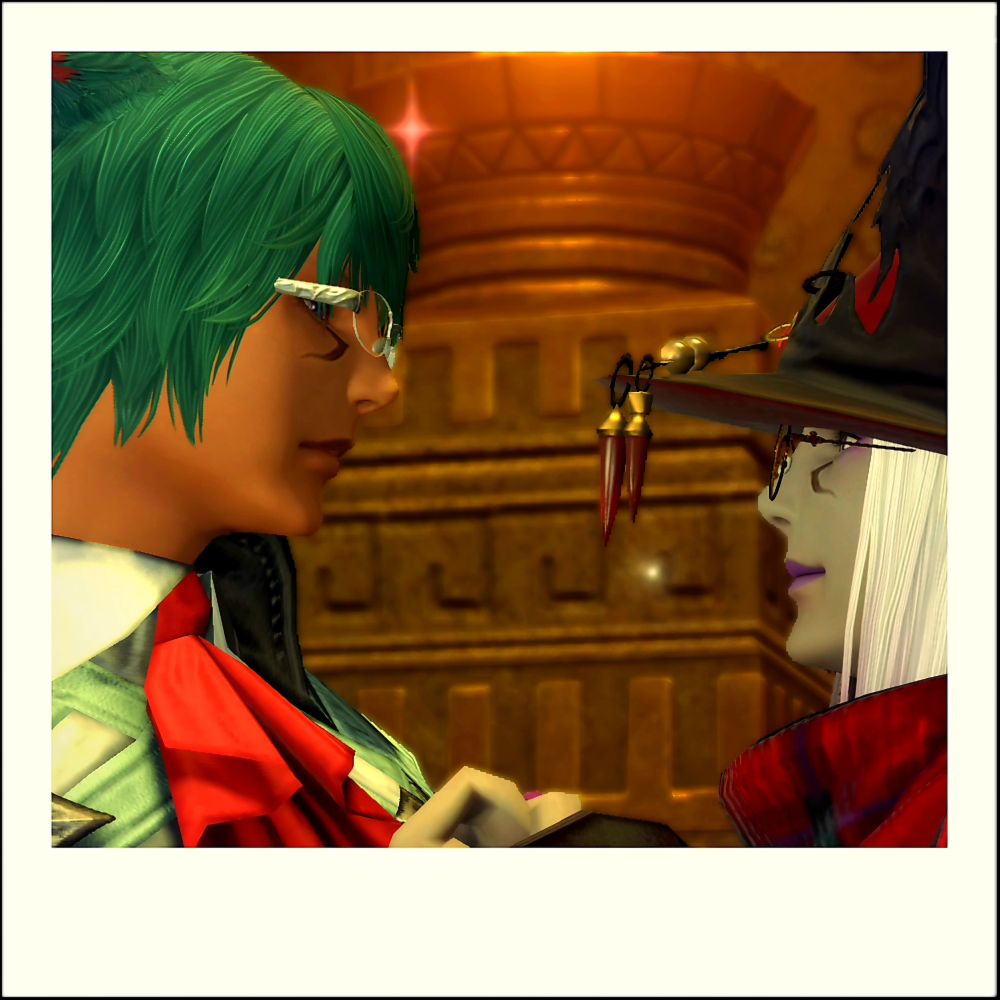 Az, right, leaning up to Koana, left, hands clasped between them