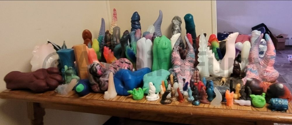 sex toy collection photo taken from the side