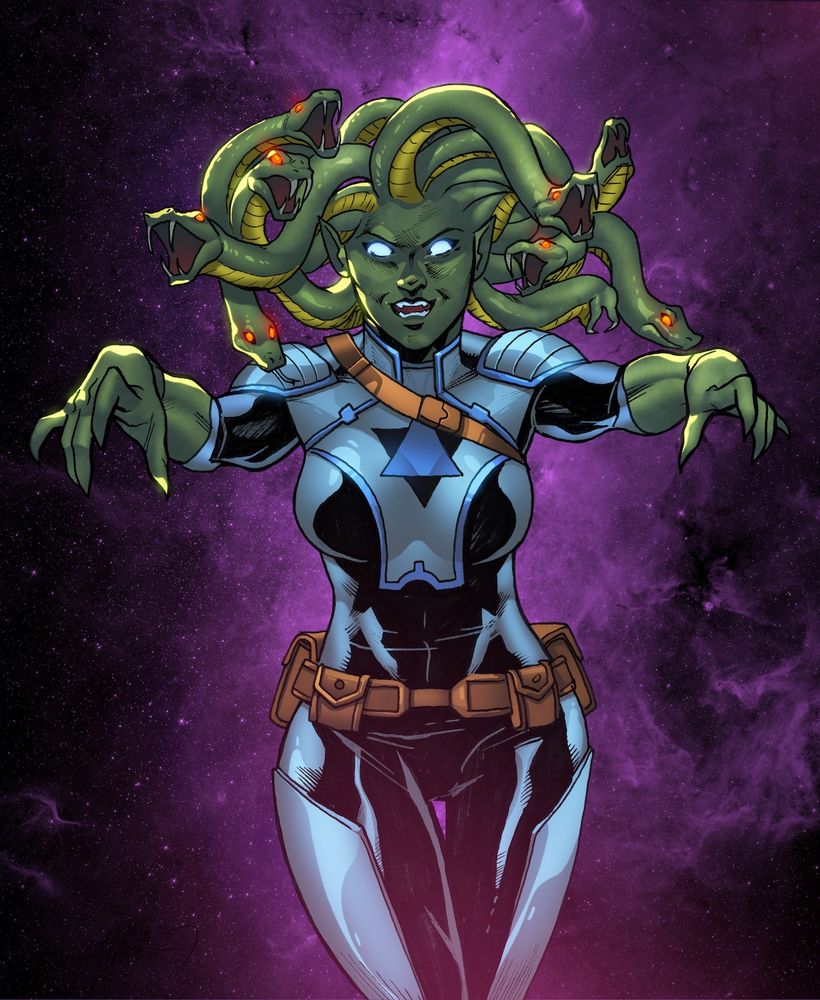 Bjanka, the mom, from The Family Graves: I Scream Spectacular--a COMPLETED 30-page comic that blends monsters, science fiction, and family drama into an epic supernatural adventure--is available now on Kickstarter! 
The Family Graves--a werewolf dad, medusa mom, teen siren, fish-boy, and an adorable baby zombie--are the only ones with the mad science to save us all from the terror of the Brainpocalypse! Back on Kickstarter now!