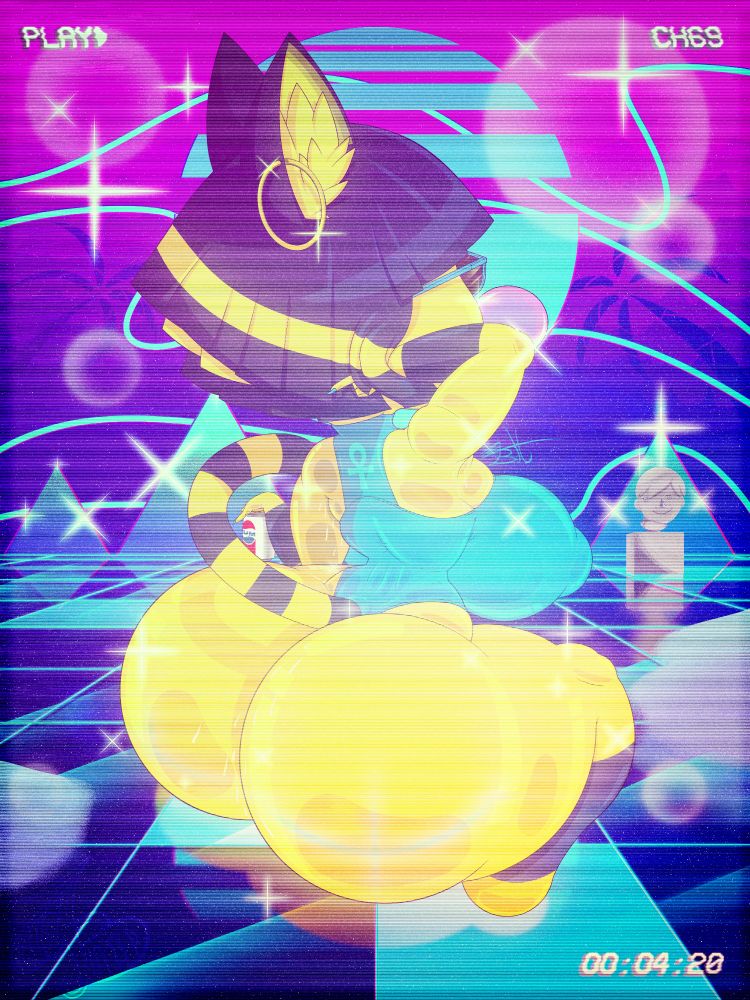 Ankha from animal crossing showing off her golden hams on public access?!