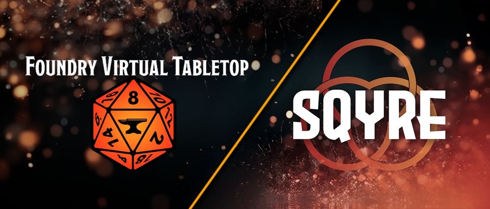 Foundry VTT logo on the left and Sqyre logo on the right.