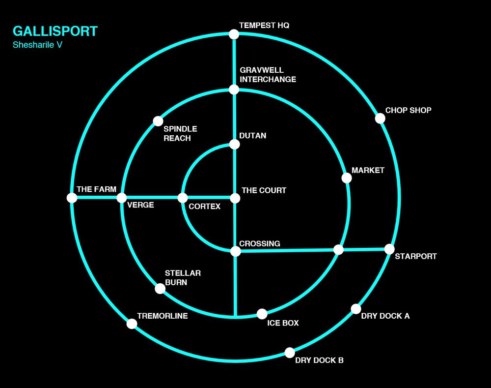 Transit map of the moon-city of Gallisport.