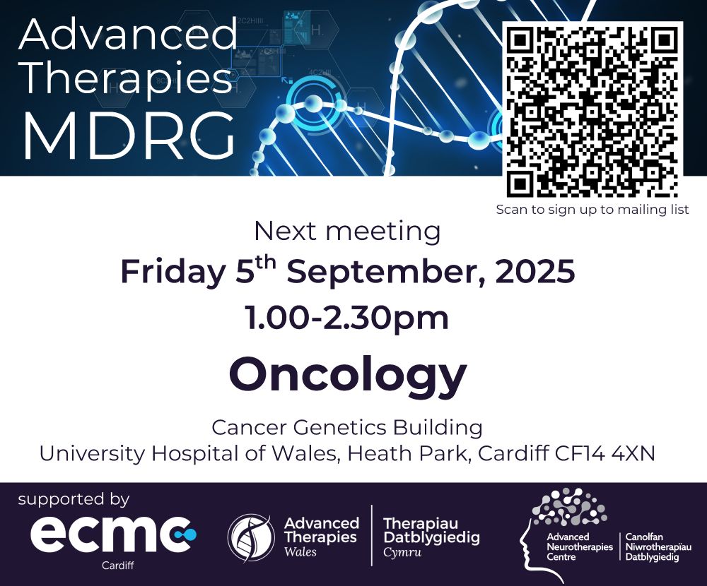 next meeting Friday 5th September 1-2.30pm at Cancer Genetics Building, University Hospital of Wales, Cardiff CF14 4XN