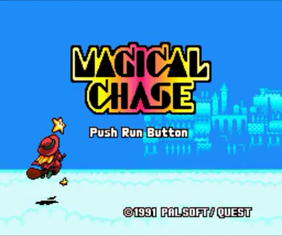 Title screen of Magical Chase for the PC Engine.
