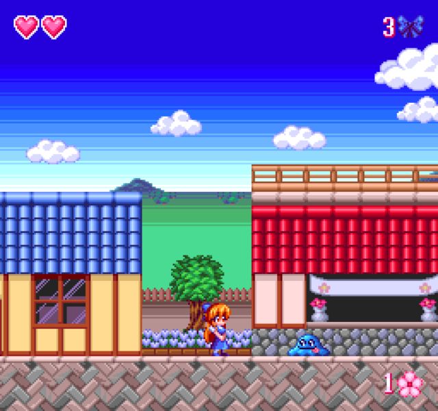 Screenshot of MagiKana as it was being made for Windows circa 2021 mimicking the PC Engine's hardware specs.