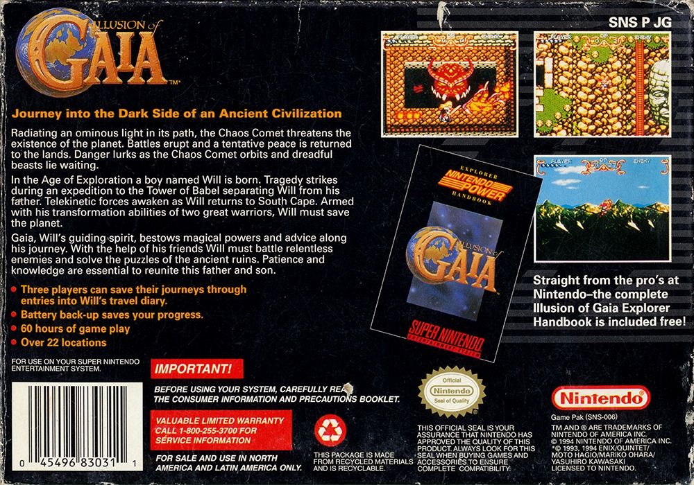 Illusion Of Gaia! [1993] Super Nintendo