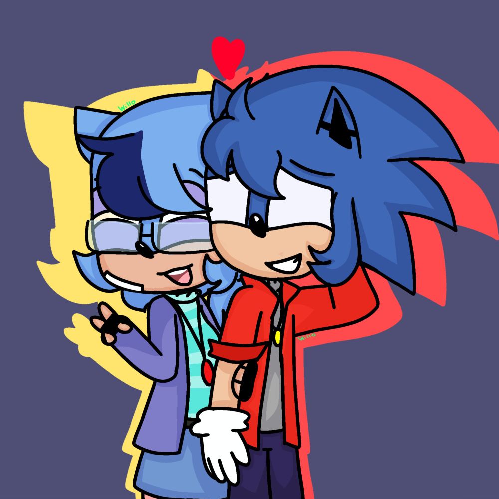 art by myself of Jj and Unused, aka True Fakers, in mobian form, since I normally draw them as humans but today I felt like suffering(literally pasted from Twitter/X)