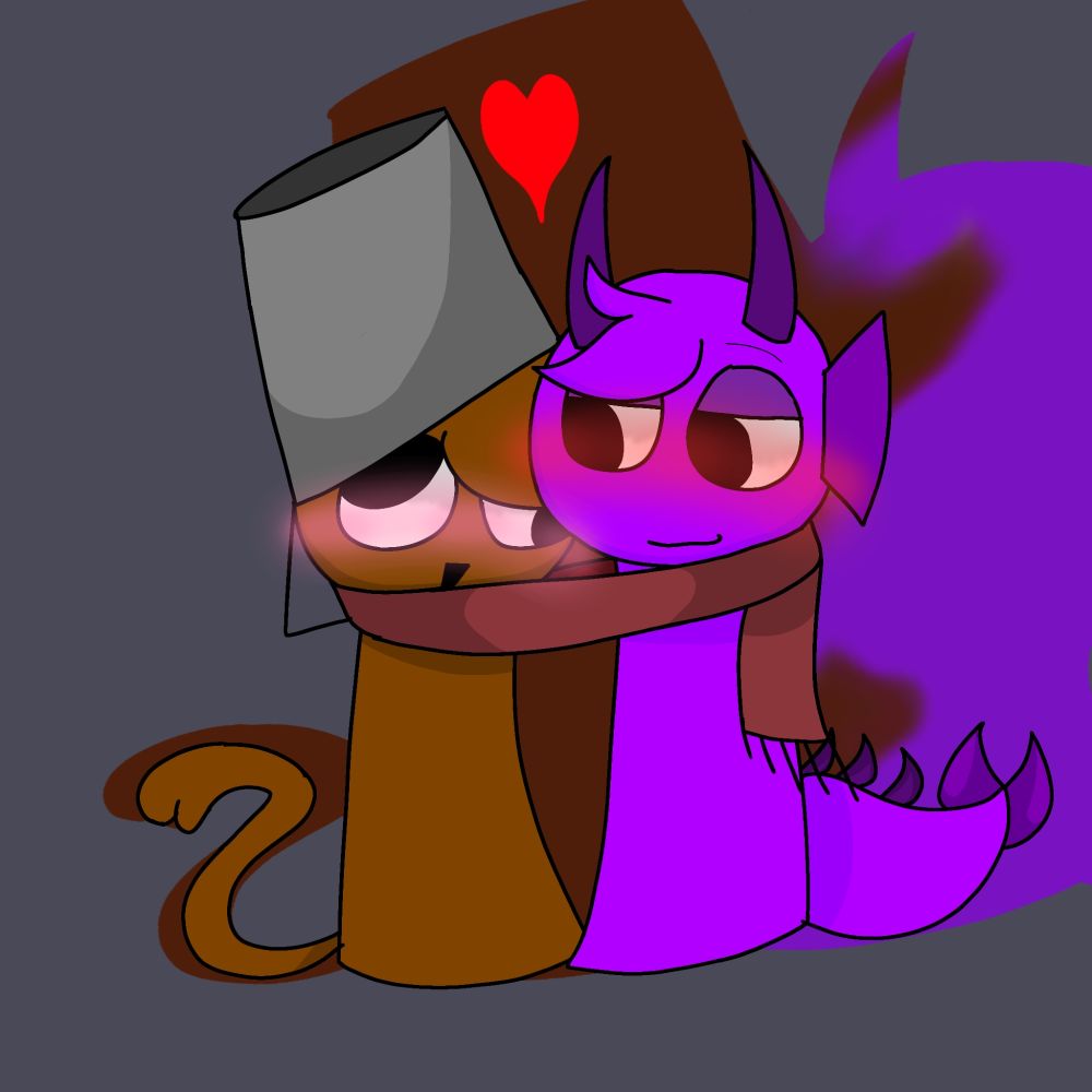 Some art of Brud x Durple, bc I love them sm, it's kinda like the "where'd you get this long bacon from?" "long bacon store" meme but it's not lmao