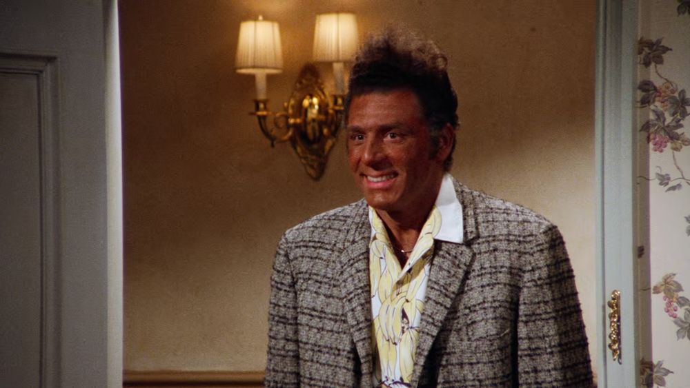 Cosmo Kramer after getting too much of a tan in Seinfeld.