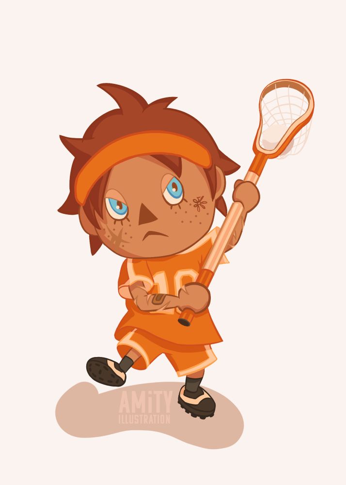 A drawing of Neil Josten dressed as an animal crossing villager