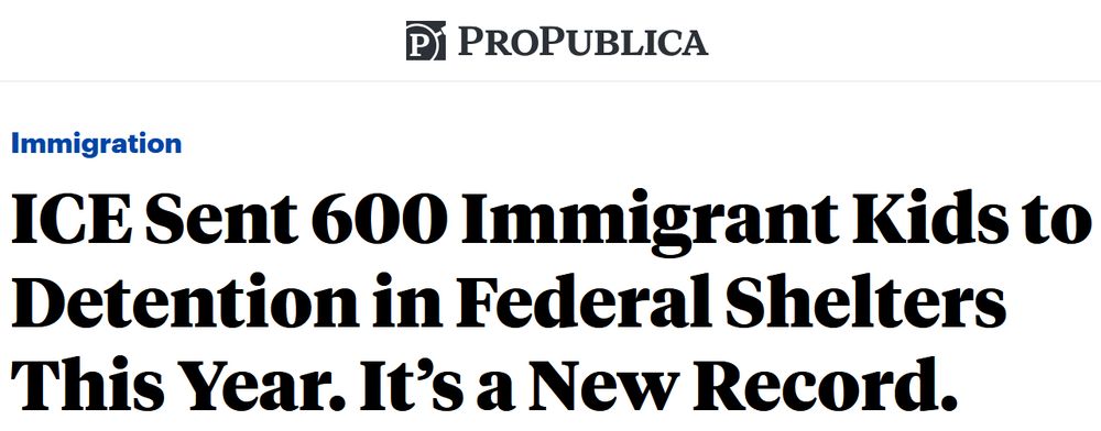 ICE sent 600 immigrant children to detention in federal shelters this year.
