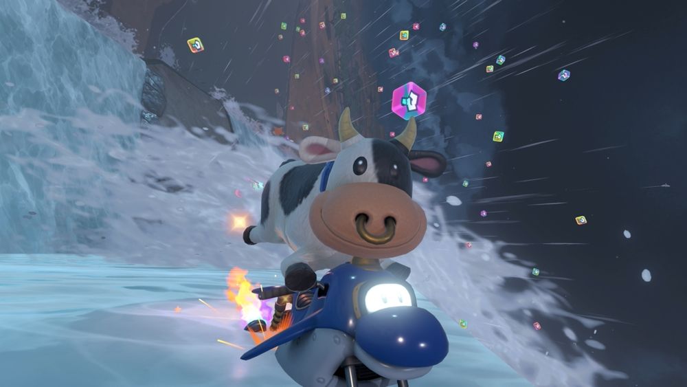 Image from Mario Kart World featuring Cow