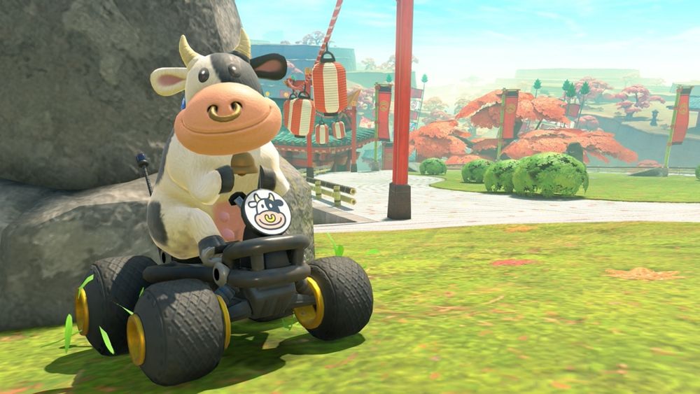 Image from Mario Kart World featuring Cow