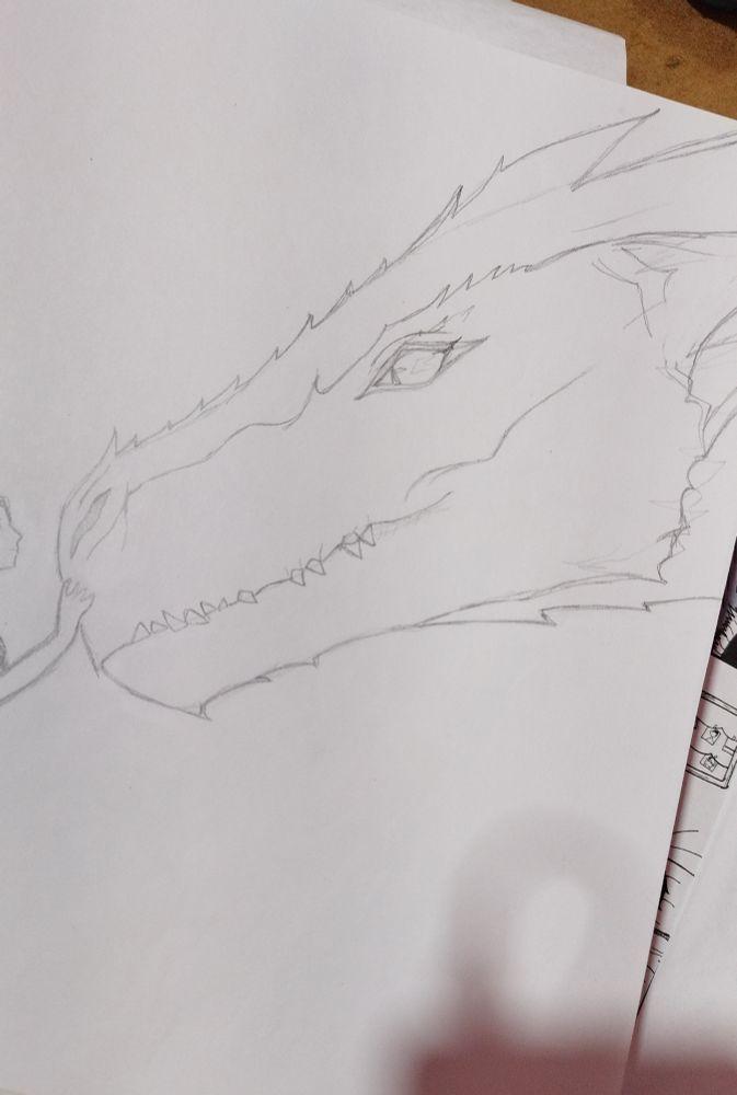 Sketch of a dragon. 