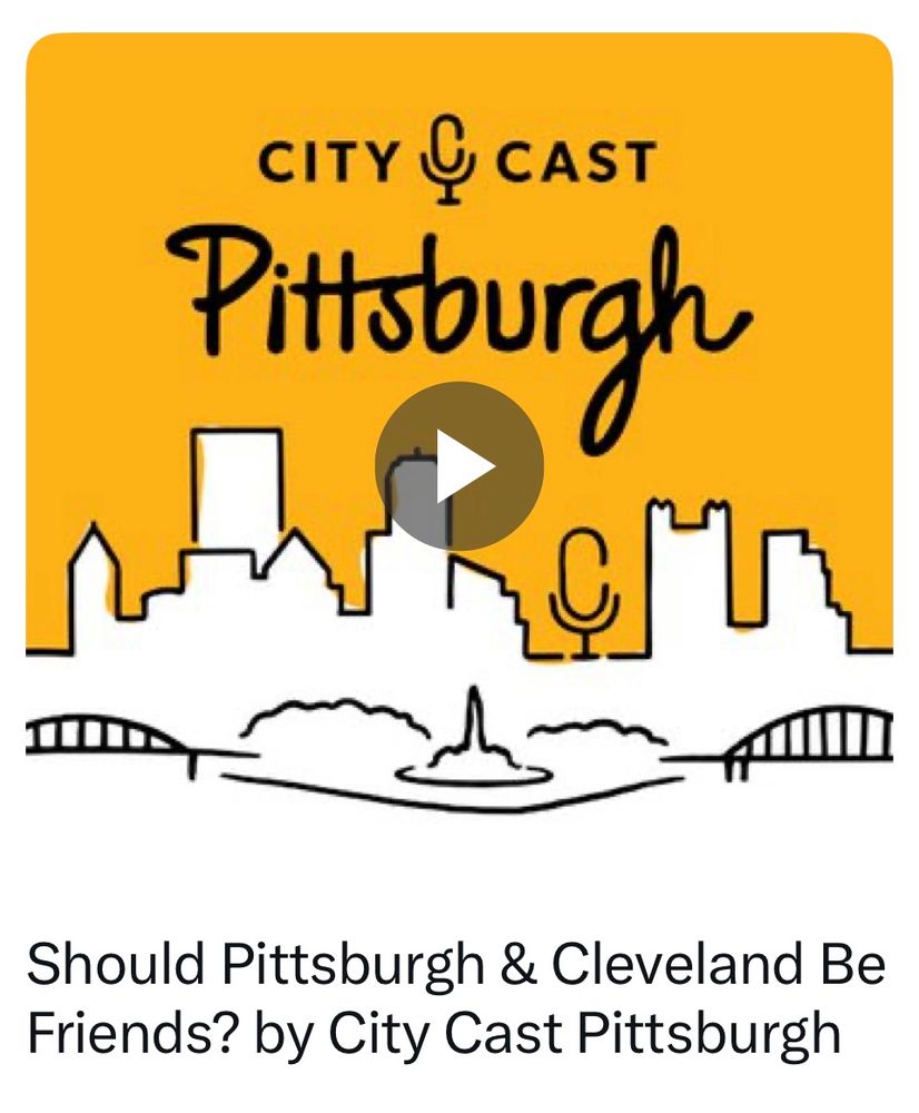 CITY & CAST
Pittsburgh
Should Pittsburgh & Cleveland Be Friends? by City Cast Pittsburgh

Orange background, skyline with bridges