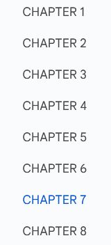 a picture of a chapter list. There are 8 chapters. 