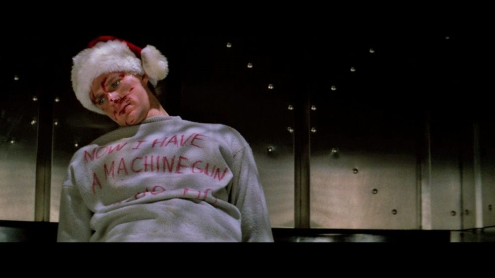 The dead guy from Die Hard with "NOW I HAVE A MACHINE GUN HO HO HO" written on his sweater.