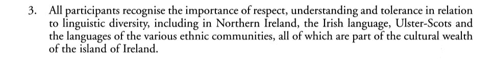 linguistic diversity clause of the GFA mentioning Ulster-Scots