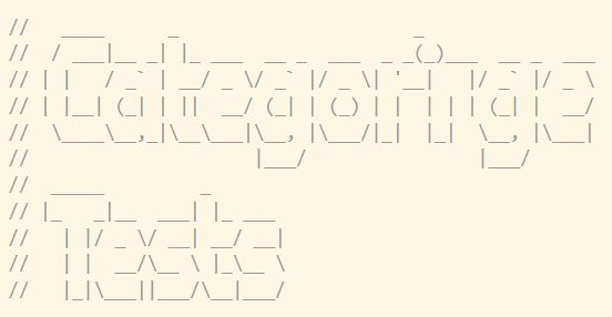 Ascii art lettering that nearly says category tests