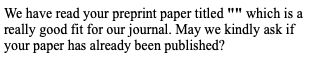 Screenshot of email where they refer to a preprint titled ""