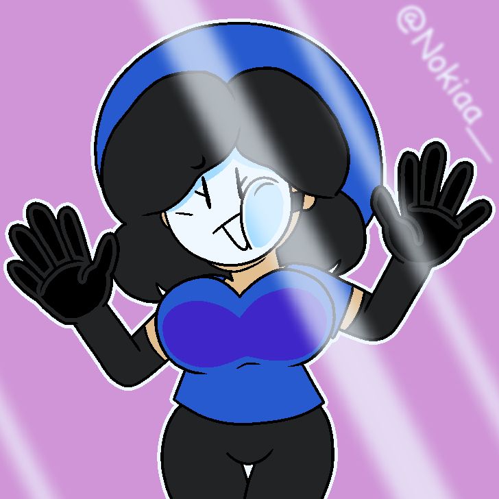 Mask-Gal behind glass, she sees you.