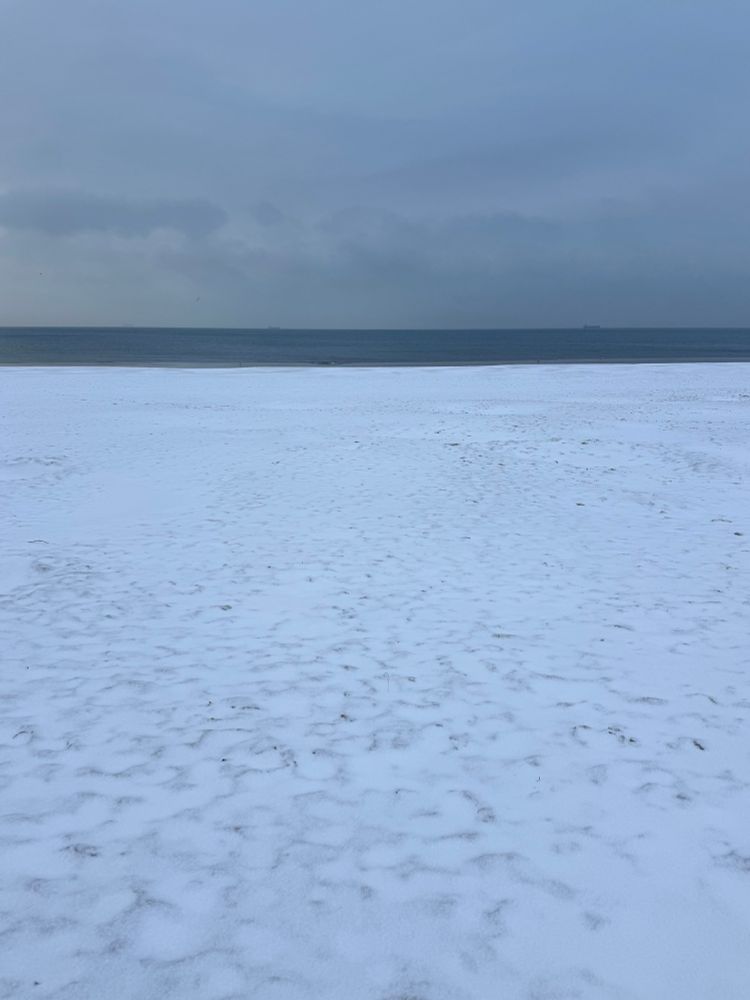 Snow on the beach.