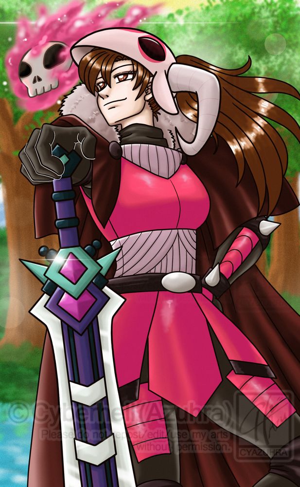 I’ve been drawing her as a chibi, so this piccu will be her second proper art. She’s wearing a Crimson Armour as cosmetic (she’s using Solar Flare armour as she’s a melee character).