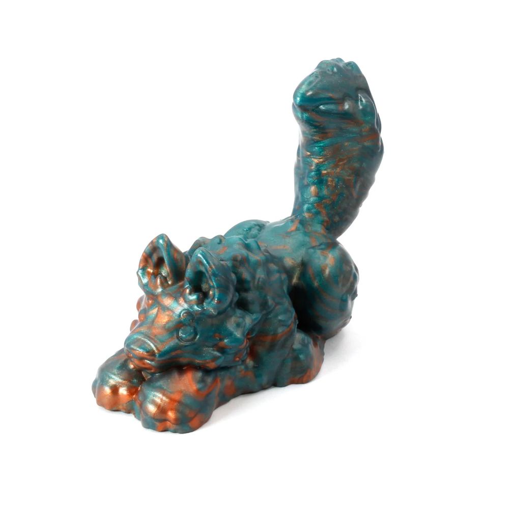 Emerald and Copper small wolf squish toy