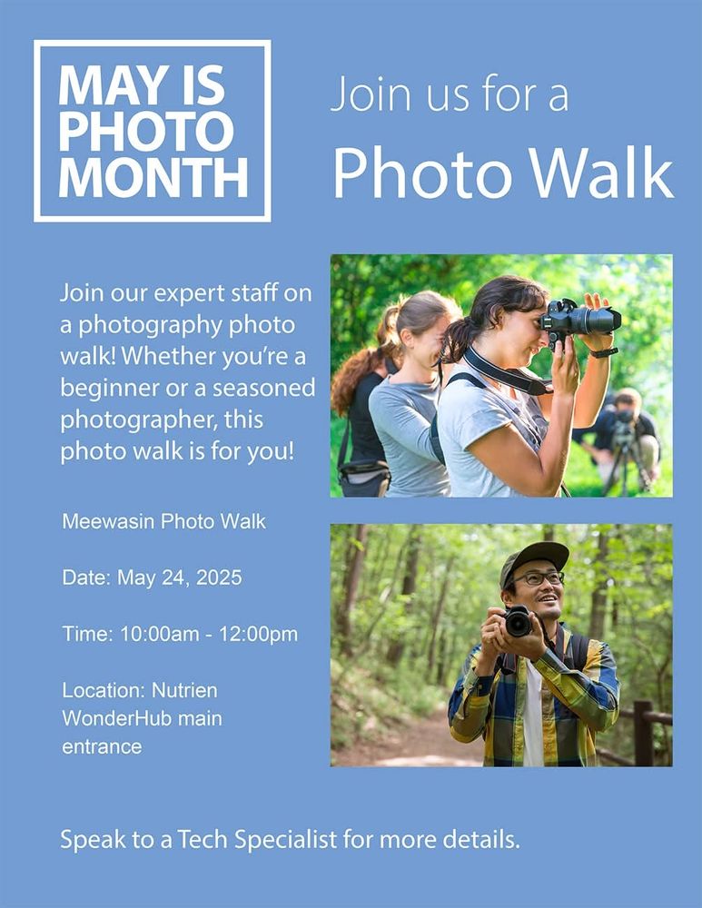 A poster depicting the details for Mark's photo walk