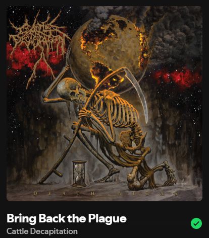 Cover of Death Atlas by Cattle Decapitation. Song Bring Back the Plague