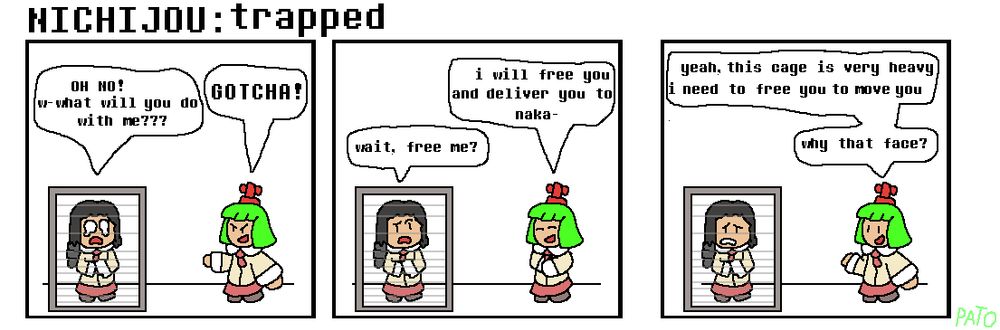 glumbo traps nano in a cage, but nano realizes that her plan needs to free her again.