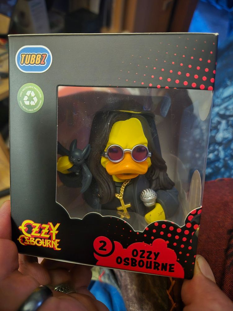 An Ozzy Osbourne ducky from the front