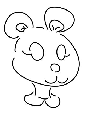 neck up drawing of a smiling anthropomorphic bear