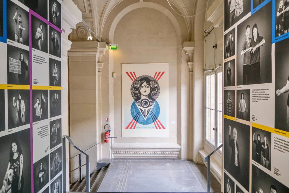 Photographs of “From Paris to Belém”, an interactive visual exhibition celebrating a decade of urban transformation in the fight against climate change, which is being curated by the City of Paris in the Hôtel de Ville.