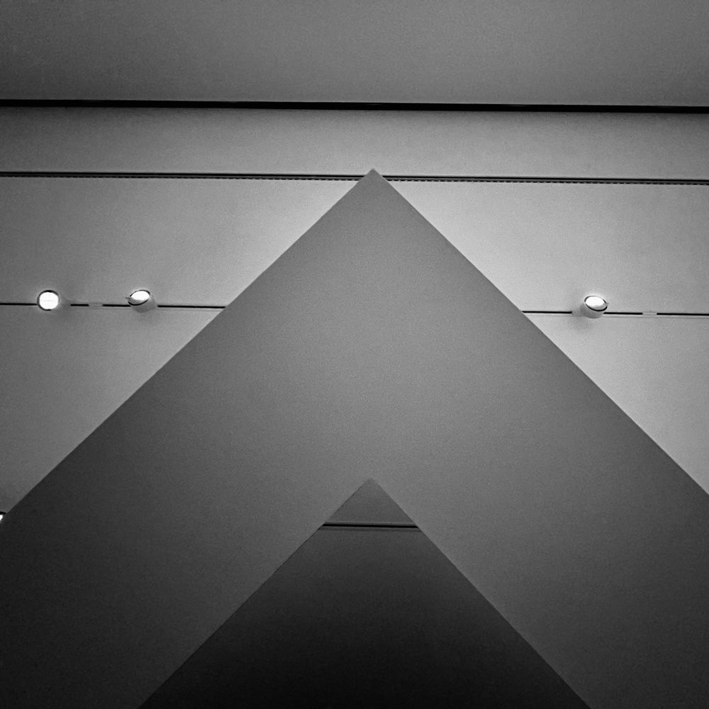 Triangle shape. Photo taken inside the Munch museum Oslo. 