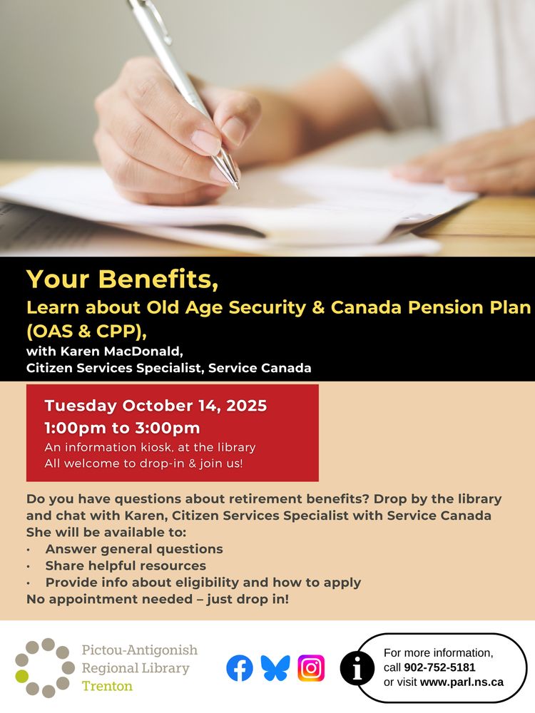 photo of a hand holding a silver pen, writing on some documents

Learn about your CPP & OAS benefits, with Karen from Service Canada. 