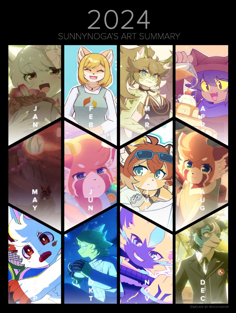 Art summary featuring various characters