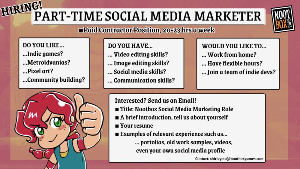 Nootbox Games Part-time Social Media Marketing Position job description