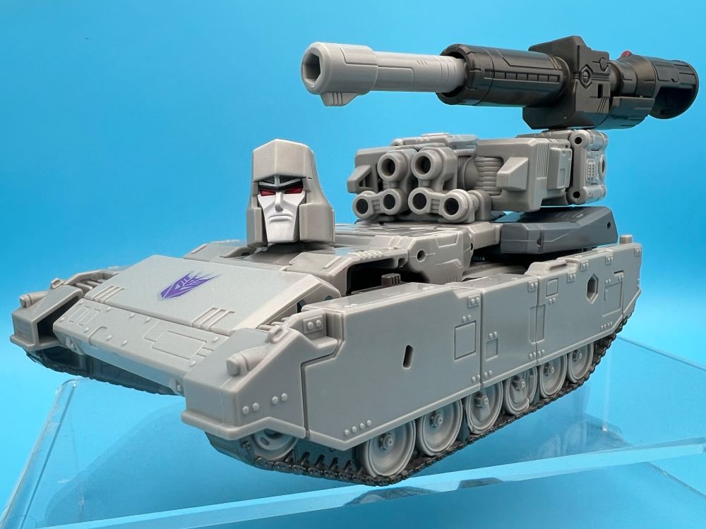 Megatron in tank mode, with his head poking out 
