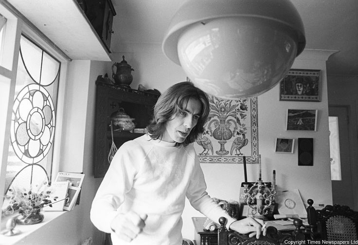 George Harrison photographed at his home in Esher, Surrey. Kinfauns, 6 April 1969. 
