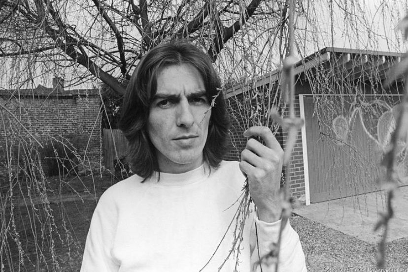 George Harrison photographed at his home in Esher, Surrey. Kinfauns, 6 April 1969. 