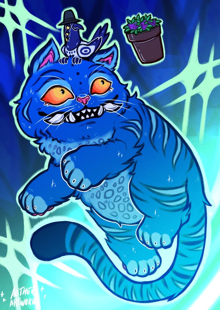 An illustration of Derpy and Sussie. They are the tiger and the crow from the Netflix Film Kpop Demon Hunters!
