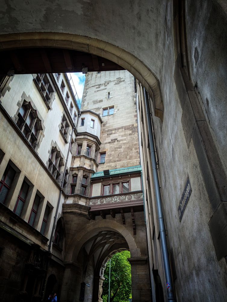 Innenhof eines sehr alten Gebäudes im Ruhrgebiet 