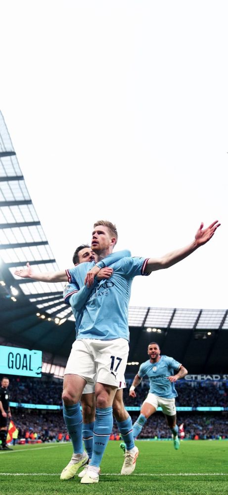 Kevin De Bruyne cold celebration against Arsenal 2023