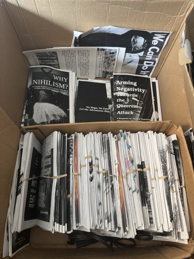 A wide range of zines

Top from Warzone distro and the bottom is from now defunct Occupied SW distro