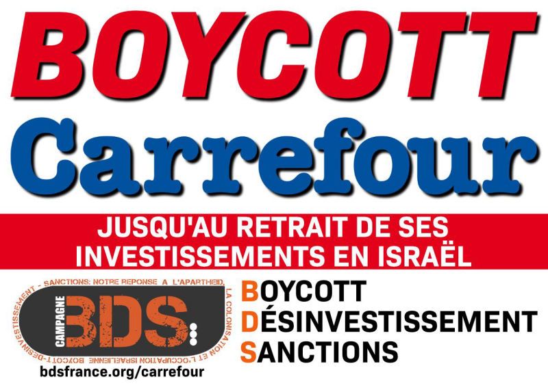 Action #Boycott Carrefour : contre la complicité du génocide et de l'apratheid !