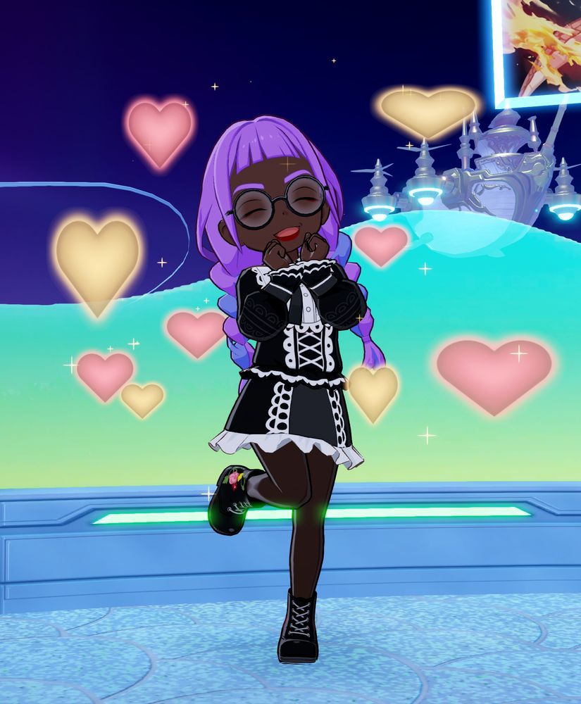 A cutesy pose of a bro in a gothic dress