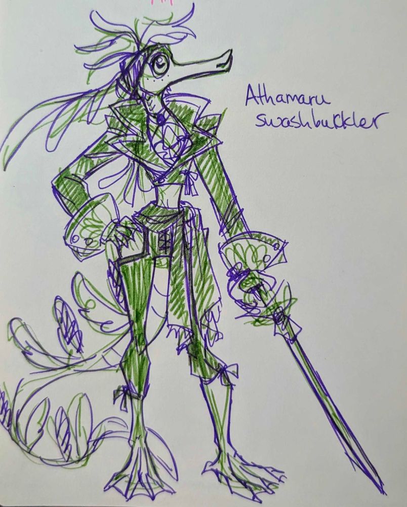 Athamaru (leafy sea dragon) Swashbuckler sketch.